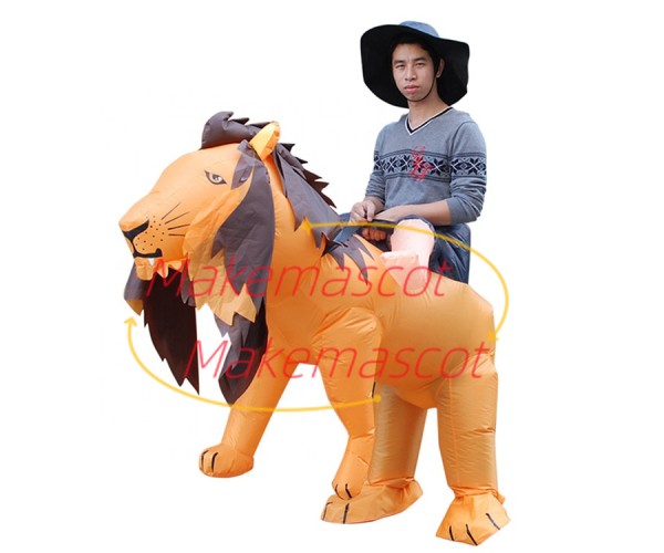 Inflatable Riding Lion King Mascot Costume