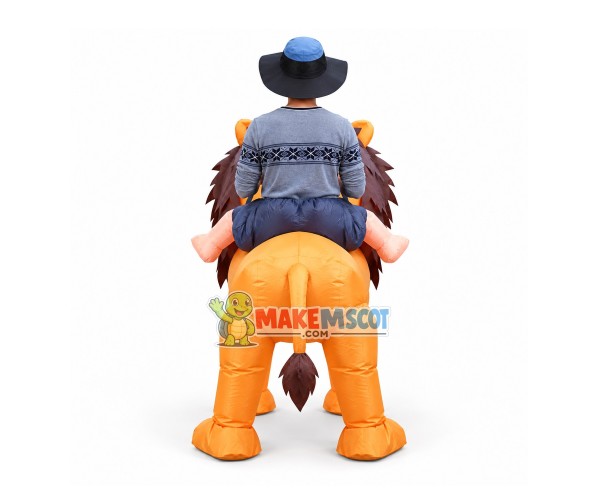 Inflatable Riding Lion King Mascot Costume