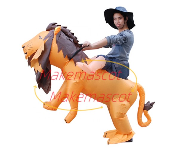Inflatable Riding Lion King Mascot Costume