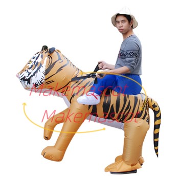 Inflatable Adult Riding Tiger Mascot Costume