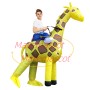 Inflatable Walking Yellow Giraffe Mascot Costume
