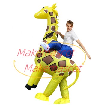 Inflatable Walking Yellow Giraffe Mascot Costume Inflatable Walking Yellow Giraffe Mascot Costume