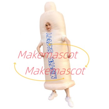 Inflatable Condom Mascot Costume for Adult