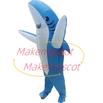 Inflatable Blue Shark Mascot Costume