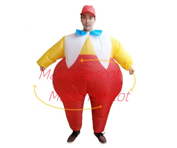 Inflatable Fast Food Restaurant Waiter Mascot Costume Inflatable Fast Food Restaurant Waiter Mascot Costume