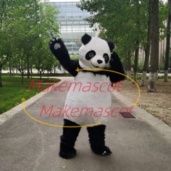 Lively Plush Panda Mascot Costume for Outdoor Event