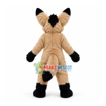 Innocent Brown Shaggy Wolf Cub Mascot Costume Innocent Brown Shaggy Wolf Cub Mascot Costume