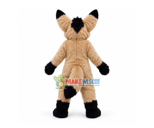 Innocent Brown Shaggy Wolf Cub Mascot Costume Innocent Brown Shaggy Wolf Cub Mascot Costume