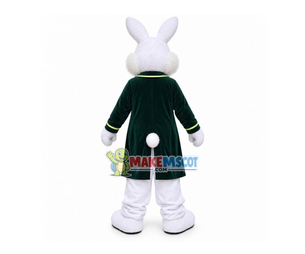 Professor White Rabbit In College Uniform Mascot Costume Professor White Rabbit In College Uniform Mascot Costume
