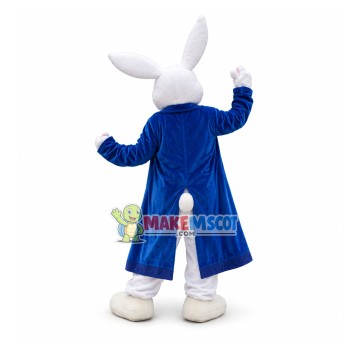 Aristocratic White Rabbit In Lace Vest Mascot Costume