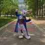 Aristocratic White Rabbit In Lace Vest Mascot Costume
