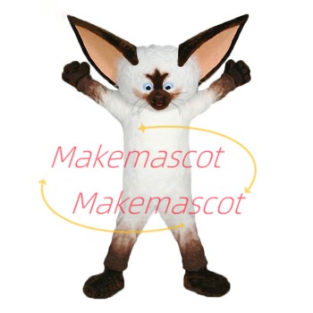 Agile Big-eared White Civet Cat Mascot Costume Agile Big-eared White Civet Cat Mascot Costume