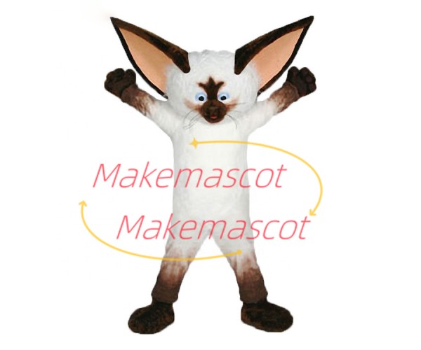 Agile Big-eared White Civet Cat Mascot Costume