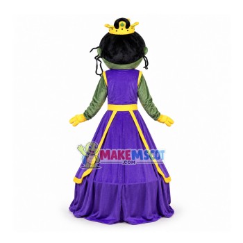 Dark-skinnd Princess In The Purple Dress Mascot Costume Dark-skinnd Princess In The Purple Dress Mascot Costume