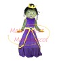 Dark-skinnd Princess In The Purple Dress Mascot Costume