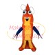Standing Prawn With Blue Tongs Mascot Costume Standing Prawn With Blue Tongs Mascot Costume