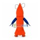 Standing Prawn With Blue Tongs Mascot Costume Standing Prawn With Blue Tongs Mascot Costume