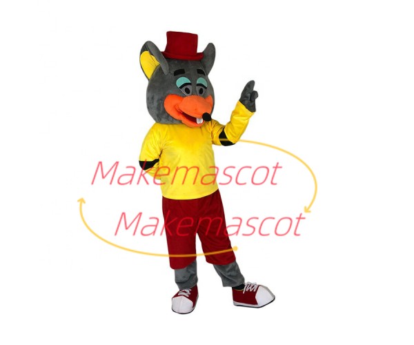 Well-groomed Grey Mouse Adult Mascot Costume Well-groomed Grey Mouse Adult Mascot Costume