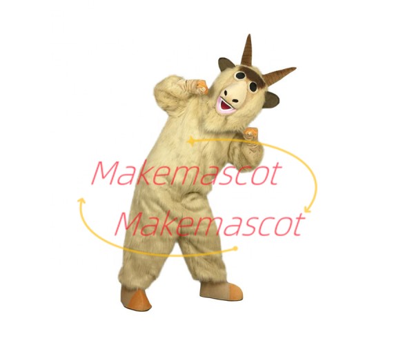 Soft Furry Goat Full of Energy Mascot Costume Soft Furry Goat Full of Energy Mascot Costume