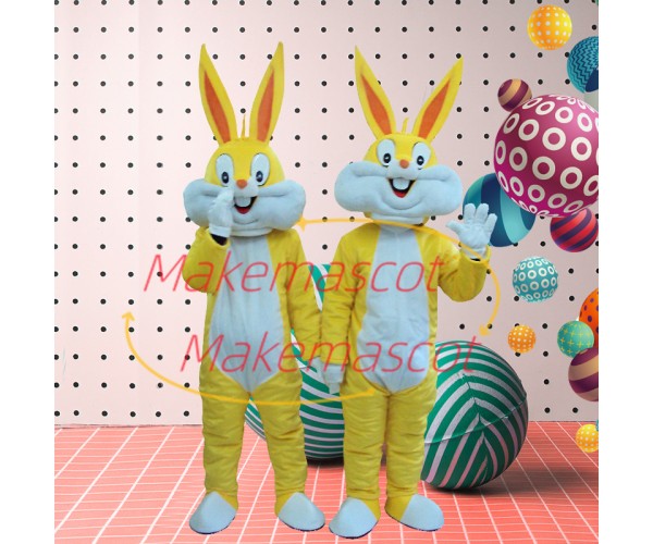 Bright Colored Cartoon Bugs Bunny Mascot Costume Bright Colored Cartoon Bugs Bunny Mascot Costume