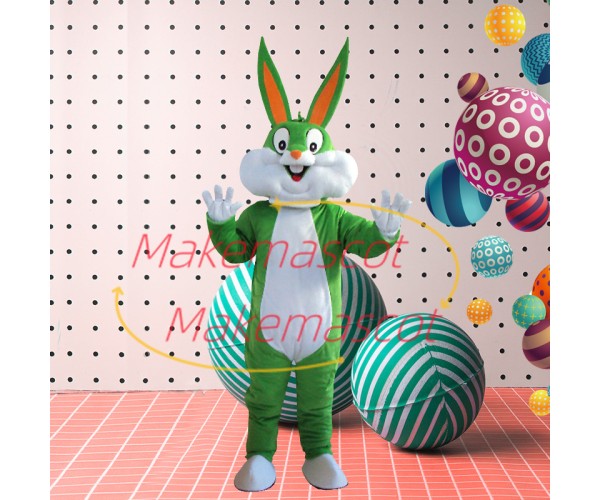 Bright Colored Cartoon Bugs Bunny Mascot Costume Bright Colored Cartoon Bugs Bunny Mascot Costume