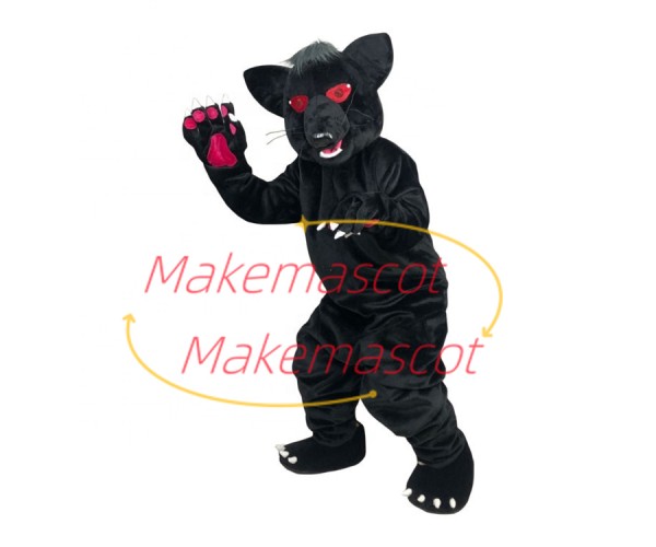 Fierce Roaring Red Eyed Panther Mascot Costume Fierce Roaring Red Eyed Panther Mascot Costume