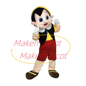 Bright Puppet Pinocchio Cartoon Mascot Costume