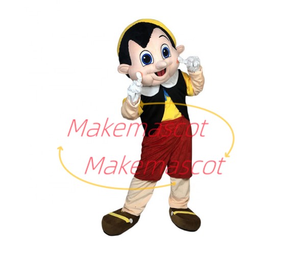 Bright Puppet Pinocchio Cartoon Mascot Costume Bright Puppet Pinocchio Cartoon Mascot Costume