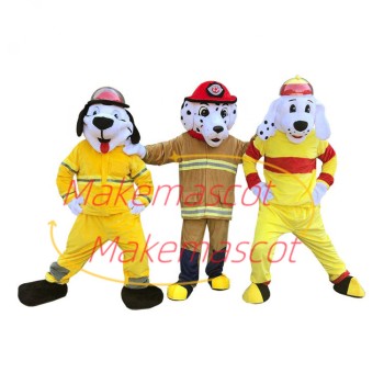 Fireman White Dog of Rescue Team Mascot Costume Fireman White Dog of Rescue Team Mascot Costume