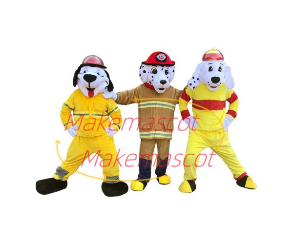 Fireman White Dog of Rescue Team Mascot Costume Fireman White Dog of Rescue Team Mascot Costume