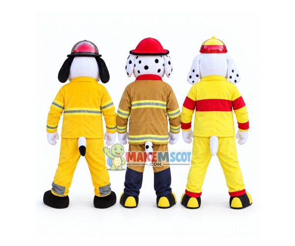 Fireman White Dog of Rescue Team Mascot Costume Fireman White Dog of Rescue Team Mascot Costume