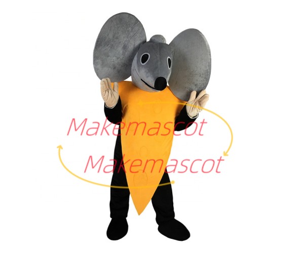 Triangle Cheese Mouse With Big Ears Mascot Costume Triangle Cheese Mouse With Big Ears Mascot Costume