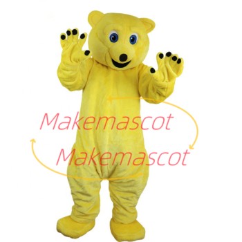 Docile Bright Yellow Soft Bear Mascot Costume Docile Bright Yellow Soft Bear Mascot Costume