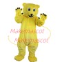 Docile Bright Yellow Soft Bear Mascot Costume