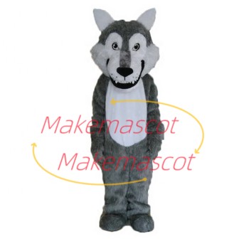Cringing The Adult Hairy Wolf Mascot Costume Cringing The Adult Hairy Wolf Mascot Costume