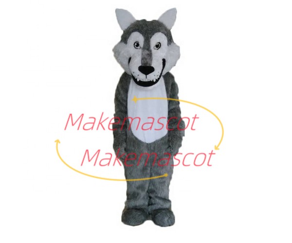 Cringing The Adult Hairy Wolf Mascot Costume