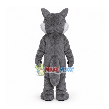 Cringing The Adult Hairy Wolf Mascot Costume Cringing The Adult Hairy Wolf Mascot Costume