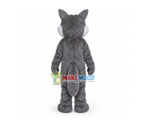 Cringing The Adult Hairy Wolf Mascot Costume Cringing The Adult Hairy Wolf Mascot Costume