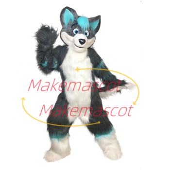Mischievous The Long Wool Husky Dog Mascot Costume