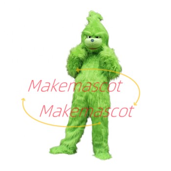 Coquettish Green Orangutan Long Wool Mascot Costume Coquettish Green Orangutan Long Wool Mascot Costume