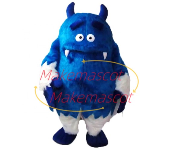 Ugly-looking Blue Hairy Monster Mascot Costume Ugly-looking Blue Hairy Monster Mascot Costume