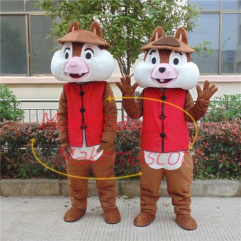 Squirrel Brothers In Red Waistcoat Mascot Costume