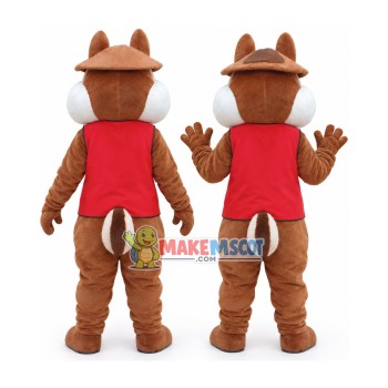 Squirrel Brothers In Red Waistcoat Mascot Costume