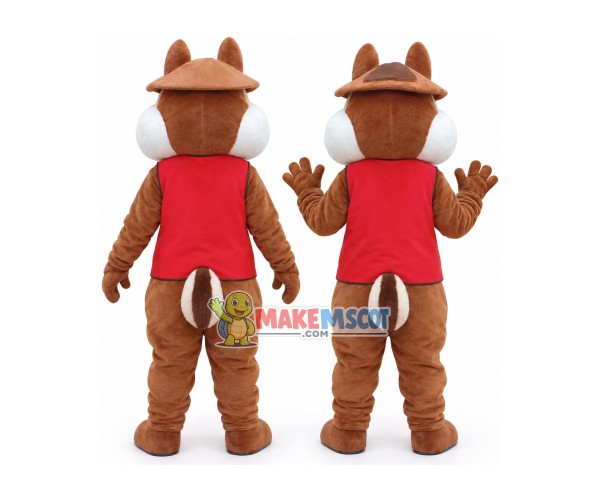 Squirrel Brothers In Red Waistcoat Mascot Costume Squirrel Brothers In Red Waistcoat Mascot Costume