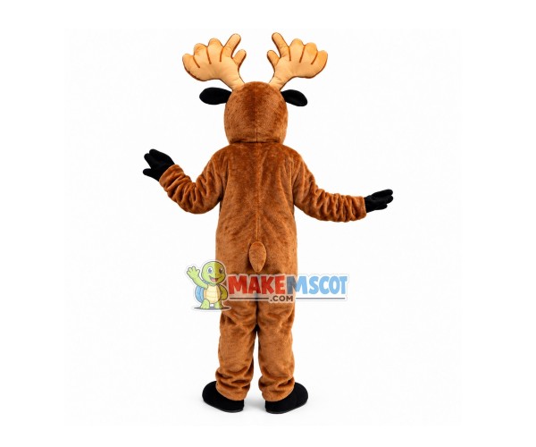 Adult Moose With Strong Antlers Mascot Costume Adult Moose With Strong Antlers Mascot Costume