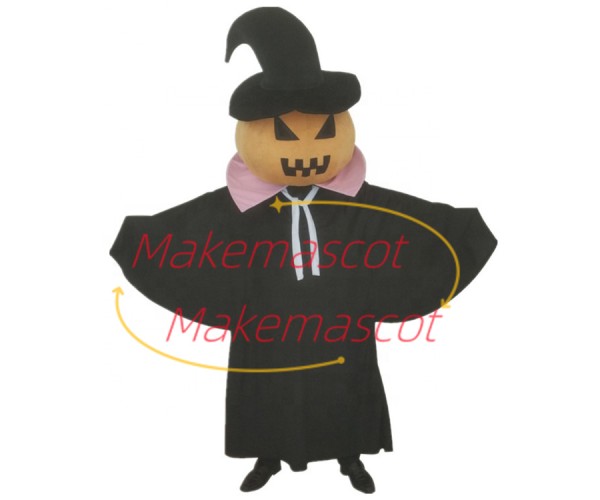 Dark Wizard Pumpkin Mascot Costume for Halloween
