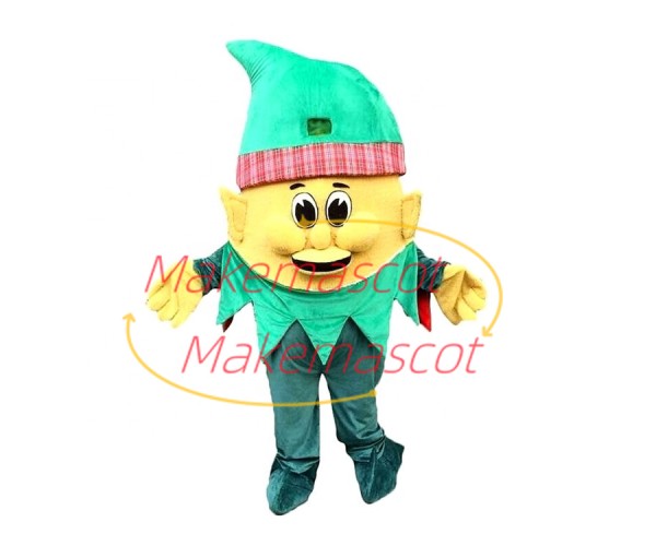 Dwarf Elf In Green Hat Mascot Costume Dwarf Elf In Green Hat Mascot Costume