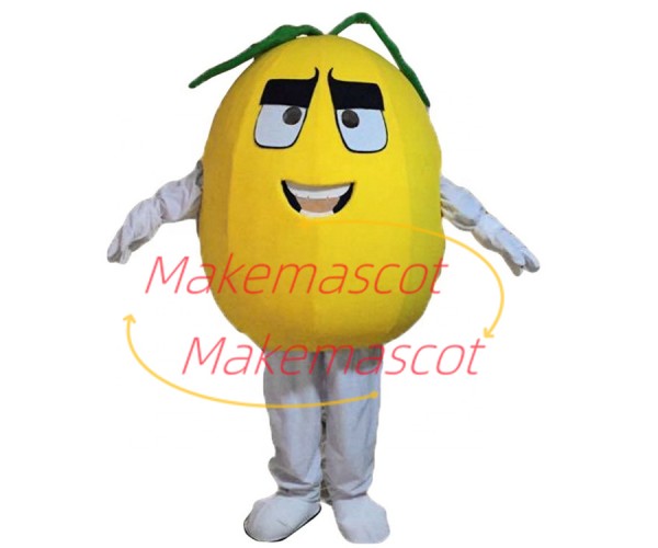 Cartoon Melon With Frowning Expression Mascot Costume Cartoon Melon With Frowning Expression Mascot Costume