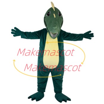 Slack Pointed Head Green Dinosaur Mascot Costume
