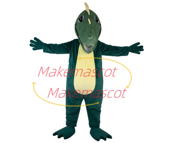 Slack Pointed Head Green Dinosaur Mascot Costume Slack Pointed Head Green Dinosaur Mascot Costume